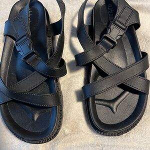Olivia Miller Black Strappy Sandals